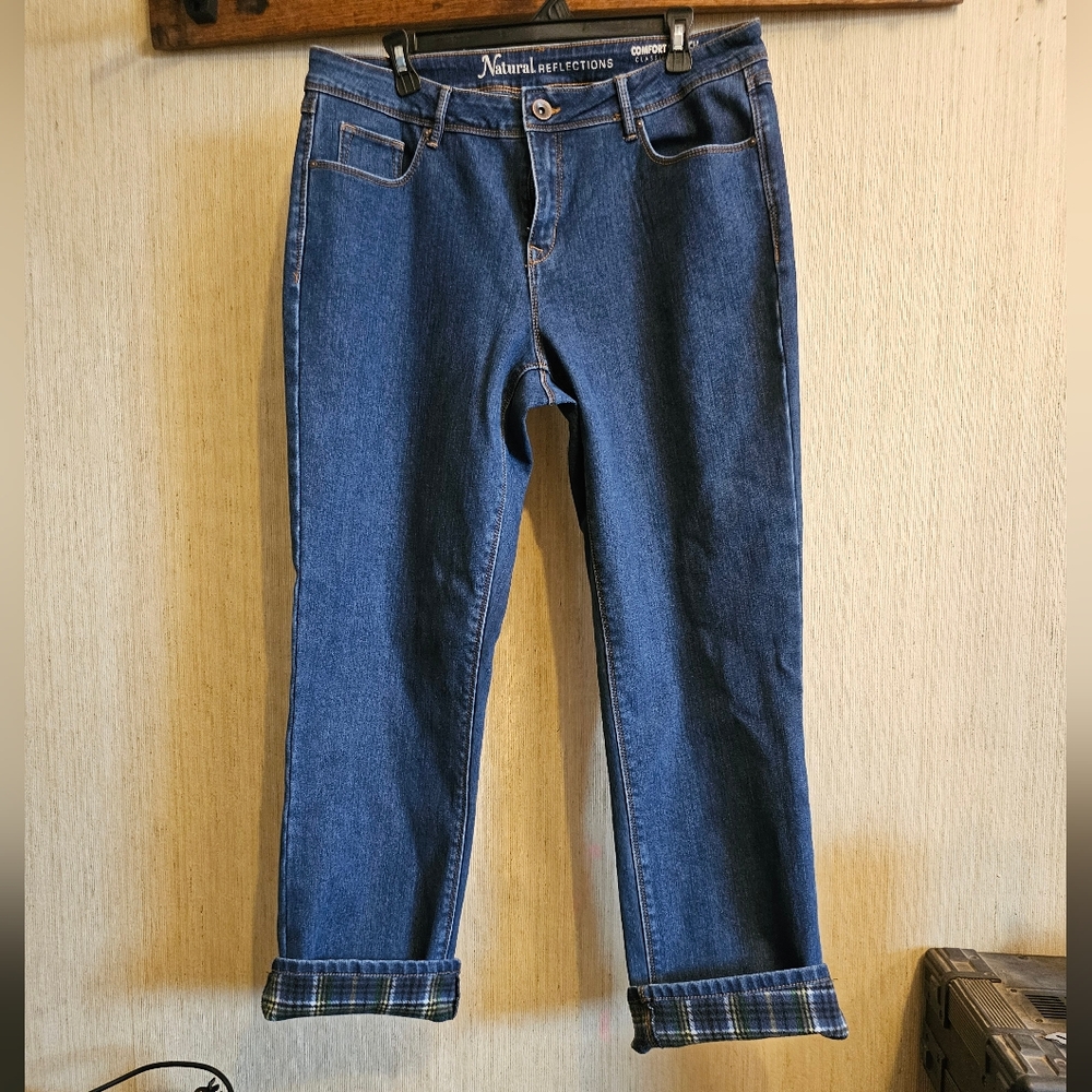 Natural Reflections Denim with Fleece Plaid Accents